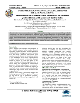 Gnosy, Oriental College of Pharmacy & Research, Oriental University, Indore, (M.P.) - India 3, Parijat College of Pharmacy, Indore, (M.P.) - India