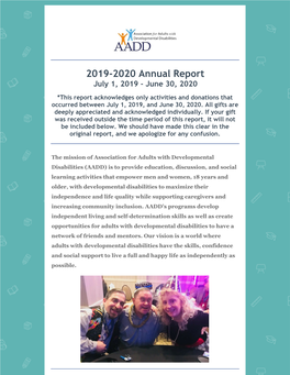 2020 Annual Report July 1, 2019 - June 30, 2020