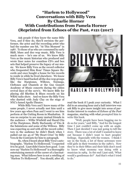 Billy Vera Article