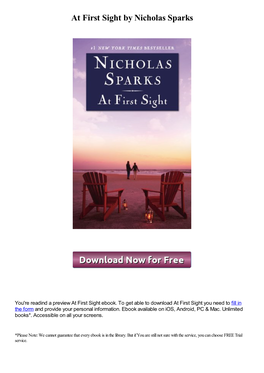 At First Sight by Nicholas Sparks