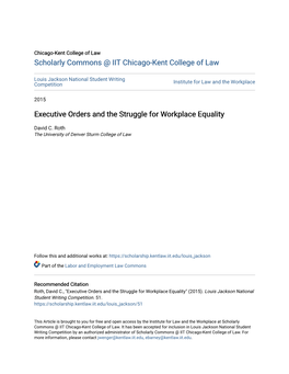 Executive Orders and the Struggle for Workplace Equality