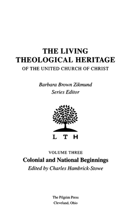 The Living Theological Heritage of the United Church of Christ