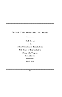 HSCA Volume XII: Dealey Plaza Conspiracy Witnesses
