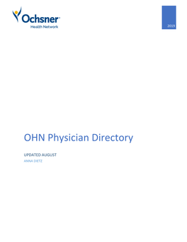 OHN Physician Directory