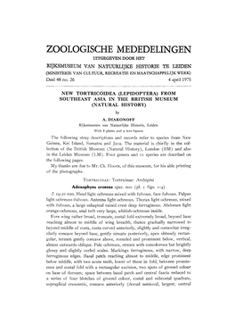 Zoologische Mededelingen