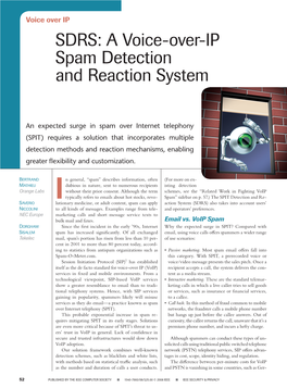 A Voiceioveriip Spam Detection and Reaction System