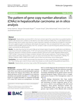 The Pattern of Gene Copy Number Alteration (Cnas) in Hepatocellular