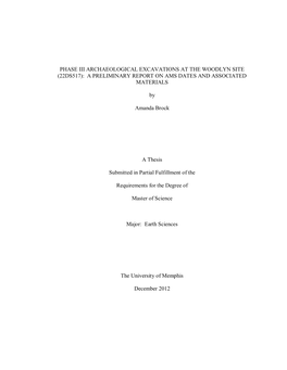 Phase Iii Archaeological Excavations at the Woodlyn Site (22Ds517): a Preliminary Report on Ams Dates and Associated Materials