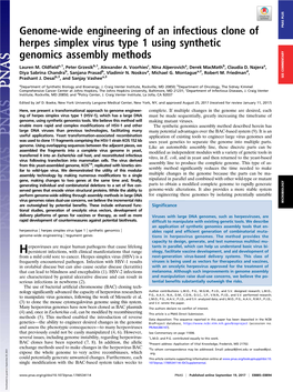 Genome-Wide Engineering of an Infectious Clone of Herpes