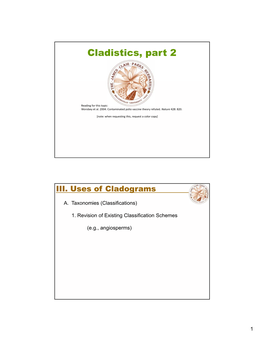 Cladistics, Part 2