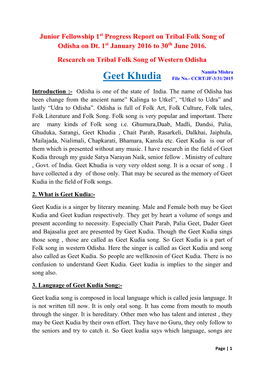 Geet Khudia File No.- CCRT/JF-3/31/2015