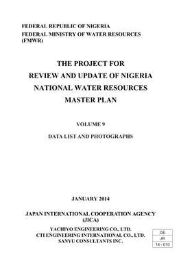 The Project for Review and Update of Nigeria National Water Resources Master Plan