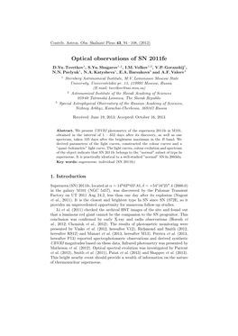 Optical Observations of SN 2011Fe