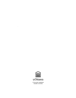 U Ottawa L'universite Caiiadienne Canada's University FACULTE DES ETUDES SUPERIEURES 1=1 FACULTY of GRADUATE and ET POSTOCTORALES U Ottawa POSDOCTORAL STUDIES