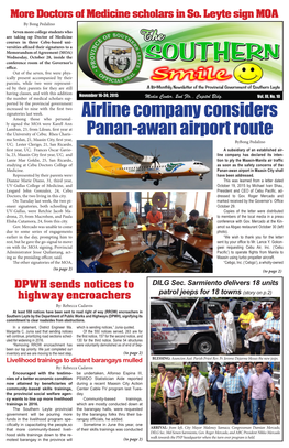 Airline Company Considers Panan-Awan Airport Route