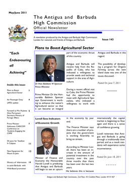 The Antigua and Barbuda High Commission Official Newsletter