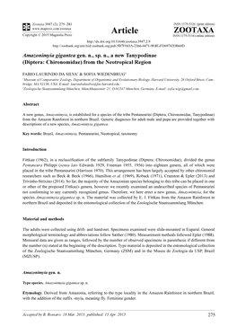 Diptera: Chironomidae) from the Neotropical Region