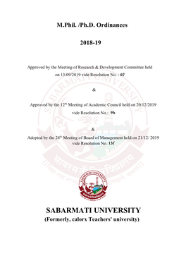 M.Phil. /Ph.D. Ordinances