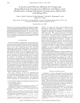 Rcp)2V and Mono- and Dichlorides of Ring-Alkylated Vanadocenes (Rcp)2Vcl and (Rcp)2Vcl2