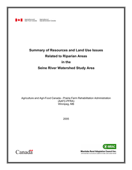 Summary of Resources and Land Use Issues Related to Riparian Areas in the Seine River Watershed Study Area