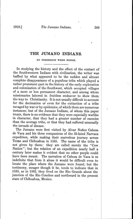 The Jumano Indians. • 249