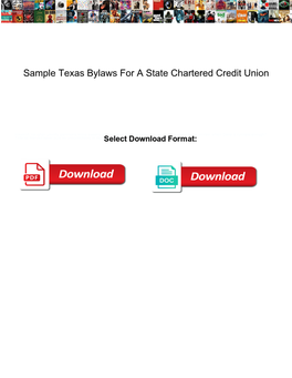 Sample Texas Bylaws for a State Chartered Credit Union