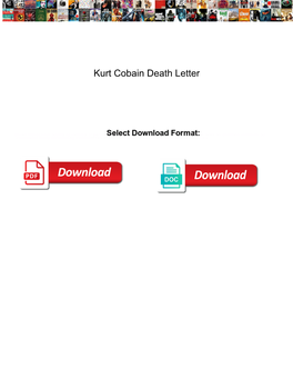 Kurt Cobain Death Letter