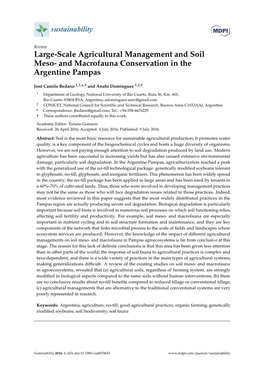 Large-Scale Agricultural Management and Soil Meso- and Macrofauna Conservation in the Argentine Pampas