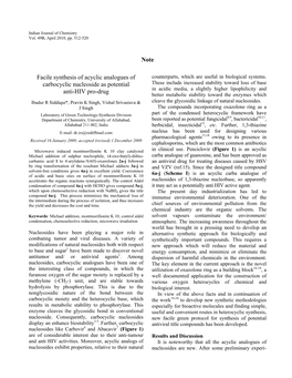 Note Facile Synthesis of Acyclic Analogues of Carbocyclic