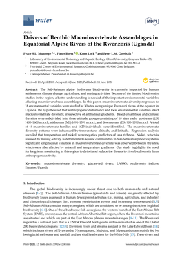 Drivers of Benthic Macroinvertebrate Assemblages in Equatorial Alpine Rivers of the Rwenzoris (Uganda)