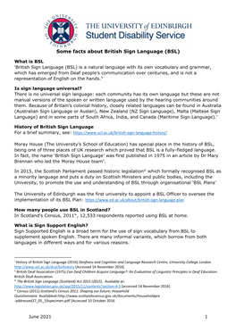 Facts About BSL (June 2021)