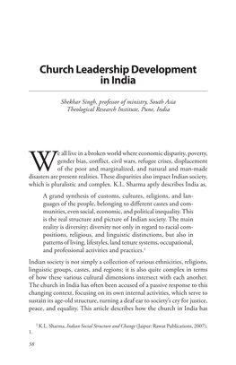 Church Leadership Development in India