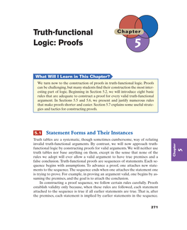 Truth-Functional Logic: Proofs