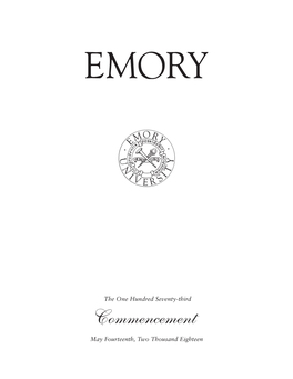 Emory Commencement Program 2018 Final.Pdf