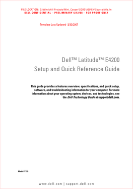Dell™ Latitude™ E4200 Setup and Quick Reference Guide