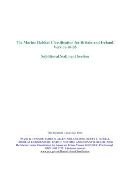 Marine Habitat Classification for Britain and Ireland. Version 04.05