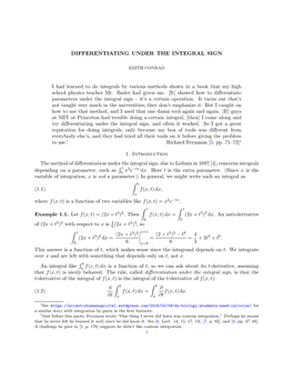 Differentiating Under the Integral Sign