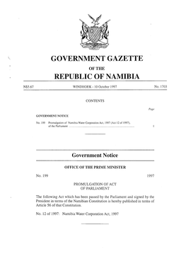 Government Gazette Republic of Namibia