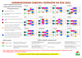 Harmonogram Odbioru Odpadów Na Rok 2021