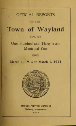 Official Reports of the Town of Wayland