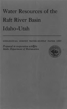 Water Resources of the Raft River Basin Idaho-Utah