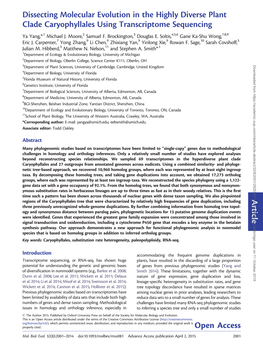 Article Dissecting Molecular Evolution in the Highly Diverse Plant Clade