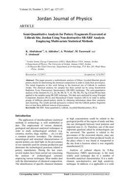 Jordan Journal of Physics