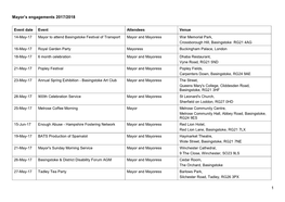 Mayor's Engagements for 2017-2018 Cllr Paul Frankum