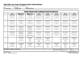 Tennis Tournament Planner 2019 AGL Loy Yang Traralgon Junior International ORDER of PLAY Sunday 13 Jan 2019 Page 2 of 2