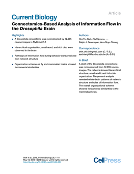 Connectomics-Based Analysis of Information Flow in the Drosophila Brain