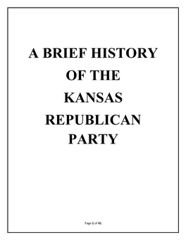 A Brief History of the Kansas Republican Party