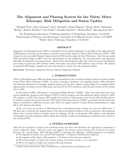 The Alignment and Phasing System for the Thirty Meter Telescope: Risk Mitigation and Status Update