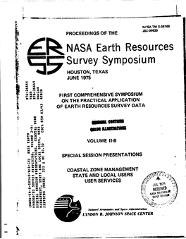 ' NASA Earth Resources • Survey Symposium I HOUSTON, TEXAS '