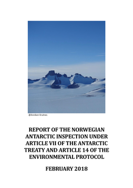 Inspection Under Article Vii of the Antarctic Treaty and Article 14 of the Environmental Protocol